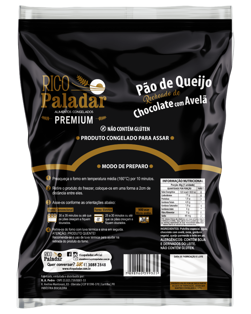 Pão de Queijo de Chocolate com Avelã 